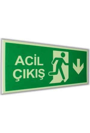 İzmir Fırça 11,5X25 Cm  " Acil Çıkış Devam "  Işıldayan (Lümen)  Luna Uyarı Levhası